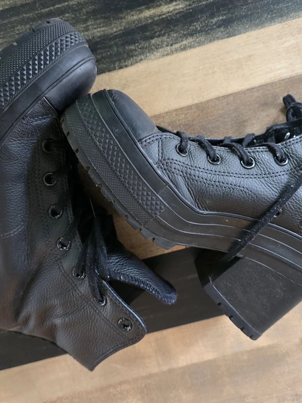 Converse Black Leather High-Top Sneakers - Picture 2 of 2